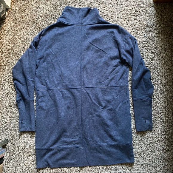 Eddie Bauer Womens Camp Wrap Cardigan Blue Size Medium Open Front Thumb Holes, B - Picture 7 of 9